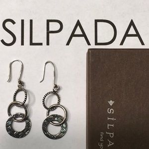 Silpada W1616 Oxidized Triple Hoop Dangle Earrings